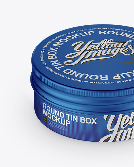 Download Matte Metal Round Tin Box Mockup - Front View (High-Angle ... Yellowimages Mockups