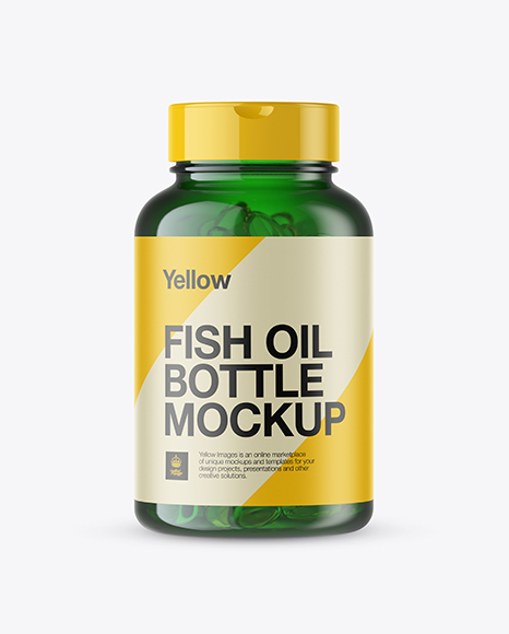 Download Download Green Fish Oil Bottle Mockup Front View Object Mockups Mockup Best Psd Template Premium PSD Mockup Templates