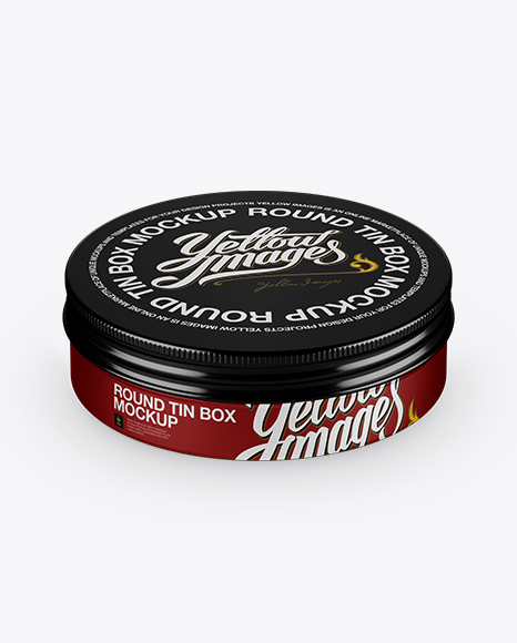 Download Matte Metal Round Tin Box Mockup - Front View (High-Angle ... Yellowimages Mockups