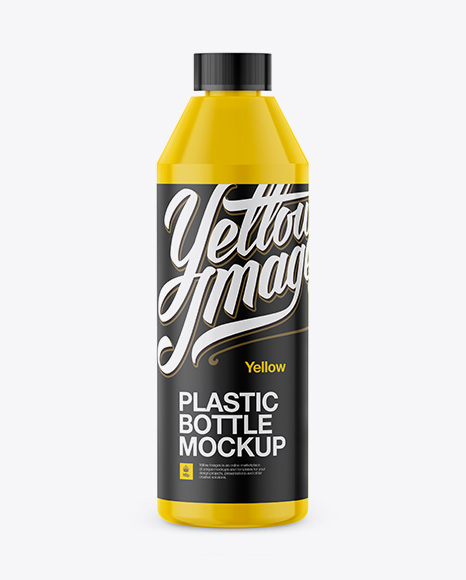 Plastic Bottle PSD Mockup Front View