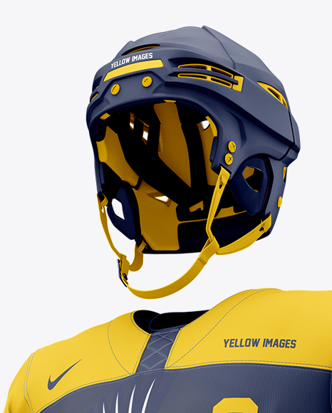 Download Men's Full Ice Hockey Kit Mockup (Half Side View) in Apparel Mockups on Yellow Images Object Mockups
