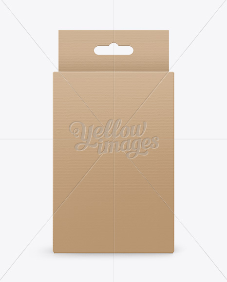 Download Kraft Paper Box Mockup - Front View in Box Mockups on Yellow Images Object Mockups