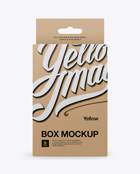 Kraft Paper Box PSD Mockup Front View