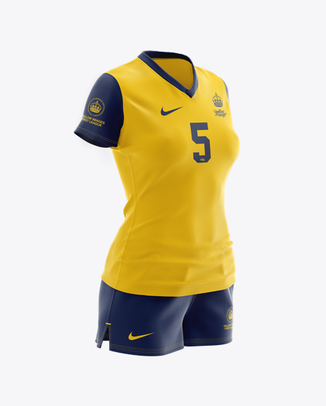 Women S Rugby Kit With V Neck Jersey Mockup Halfside View Download Template Mockup And Free