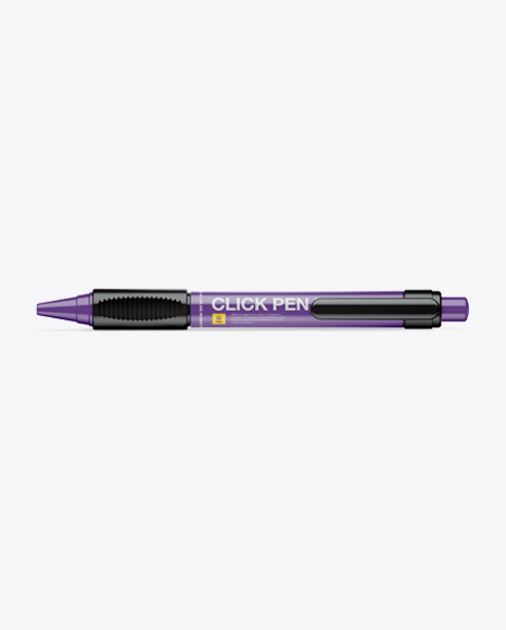 Glossy Click Pen PSD Mockup Top View