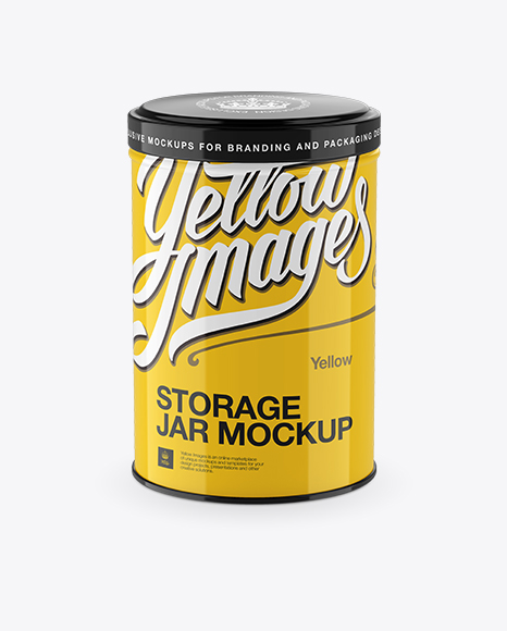 Download Glossy Storage Jar PSD Mockup Front View High-Angle Shot