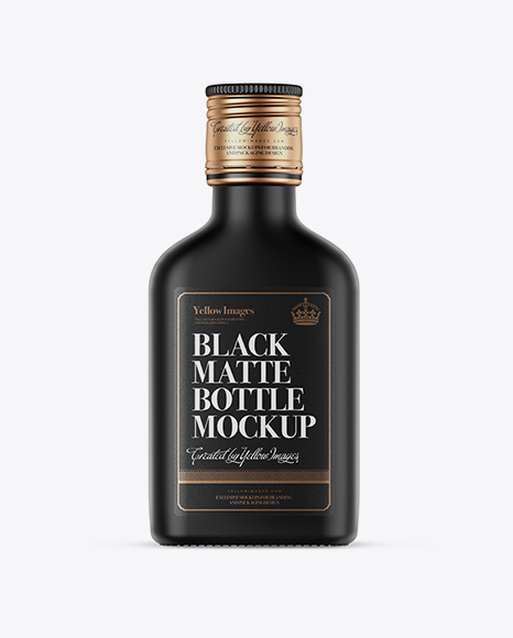 Download Download Psd Mockup 0 2l 200ml 20cl Alcohol Black Bottle Black Matte Bottle Bottle Mockup Front PSD Mockup Templates
