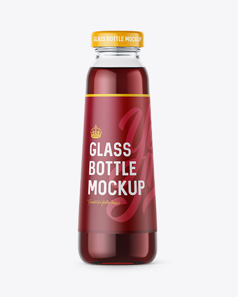 300ml Clear Glass Bottle with Dark Red Drink PSD Mockup 25.01 MB