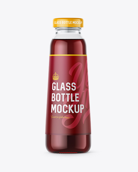 Download Download Psd Mockup 300ml Beverage Bottle Cherry Clear Bottle Design Drink Fruit Garnet Glass Juice Label PSD Mockup Templates