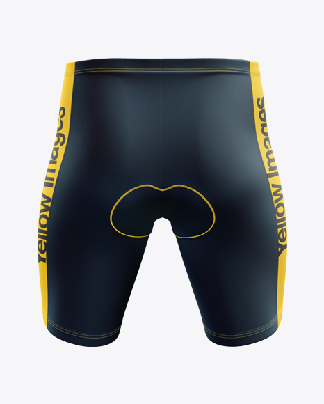 Download Men's Cycling Shorts mockup (Back View) in Apparel Mockups on Yellow Images Object Mockups