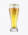 Weizen Glass with Pilsner Beer Mockup in Cup & Bowl Mockups on Yellow