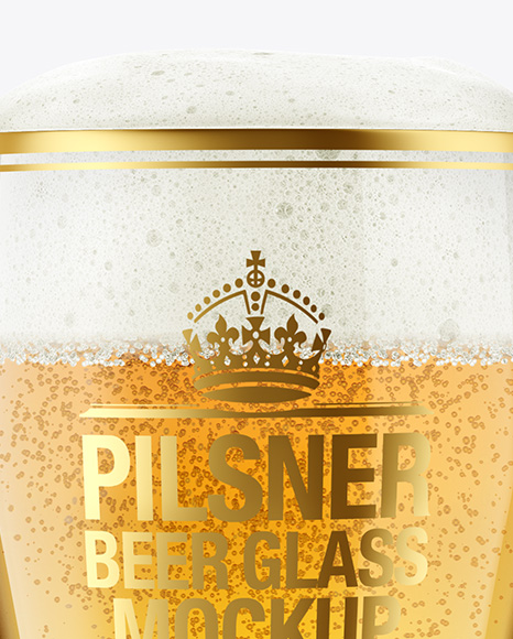 Weizen Glass with Pilsner Beer Mockup in Cup & Bowl Mockups on Yellow