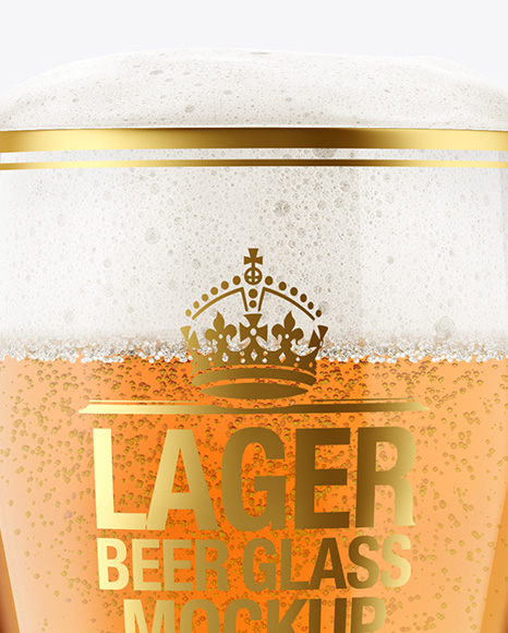 Weizen Glass with Lager Beer Mockup in Cup & Bowl Mockups on Yellow