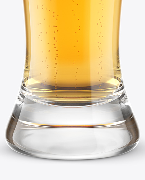 Weizen Glass with Lager Beer Mockup in Cup & Bowl Mockups on Yellow