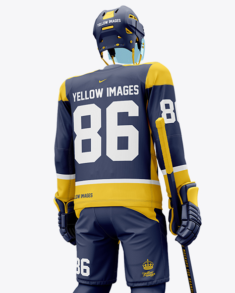 Men's Full Ice Hockey Kit with Visor mockup (Hero Back ...