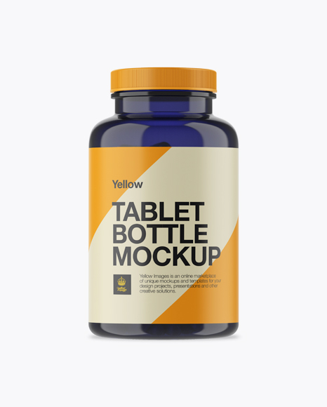 Download Dark Blue Pills Bottle With Matte Cap Label Mockup Psd Template Mockups Free Design Resources PSD Mockup Templates