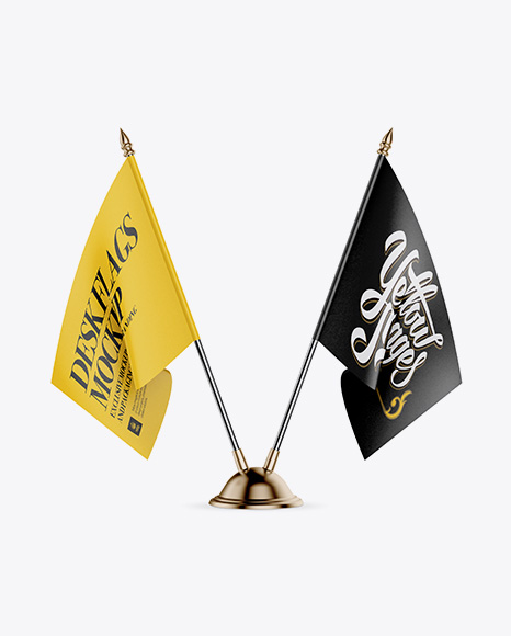 Download Desk Flags Mockup in Object Mockups on Yellow Images ...