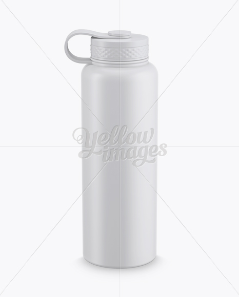 Matte Plastic Reusable Water Bottle Mockup (High-Angle ...