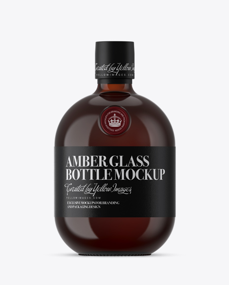 Amber Glass Rum Bottle Mockup Free Mockup Template Download