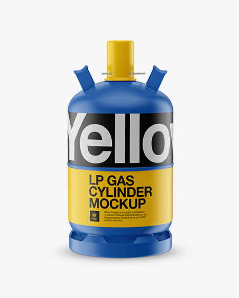 Matte LP Gas Cylinder with Cap Mockup - Front View