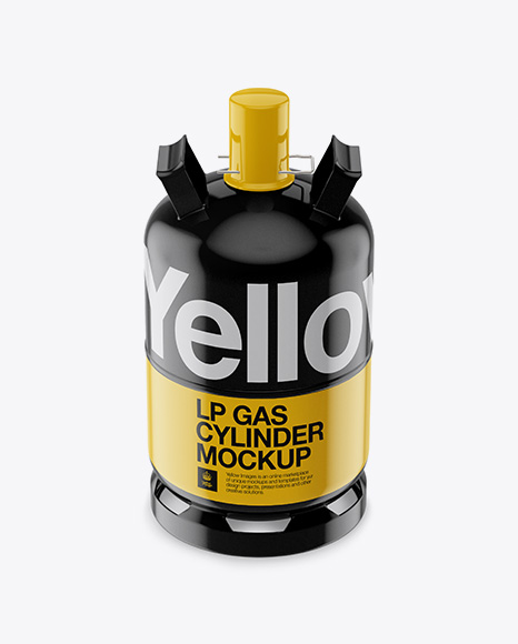 Download Glossy Lp Gas Cylinder With Cap Psd Mockup Front View High Angle Stamp Mockups Free Download PSD Mockup Templates