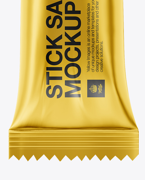 Download Metallic Stick Sachet Mockup - Front View in Sachet Mockups on Yellow Images Object Mockups
