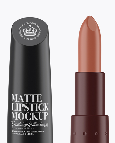 Download Matte Lipstick Mockup in Tube Mockups on Yellow Images Object Mockups