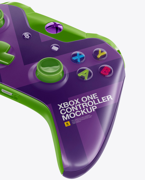 Download Xbox One Controller Mockup - Halfside View (High-Angle Shot) in Device Mockups on Yellow Images ...