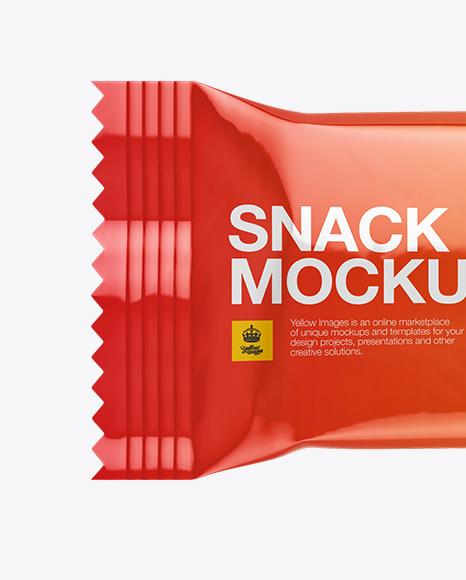 Download Glossy Snack Bar Mockup in Flow-Pack Mockups on Yellow ... Yellowimages Mockups