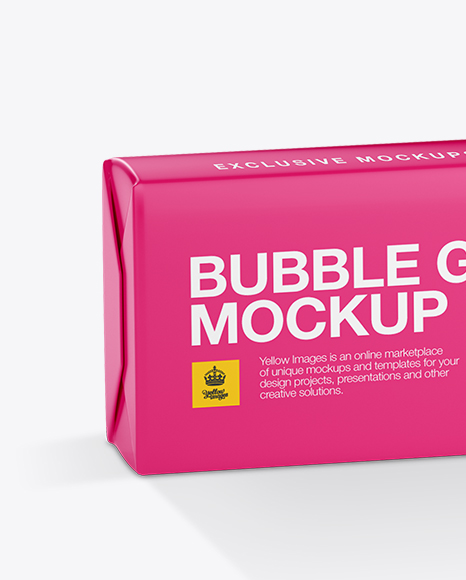 Download Bubble Gum Pack Mockup - Halfside View in Packaging Mockups on Yellow Images Object Mockups