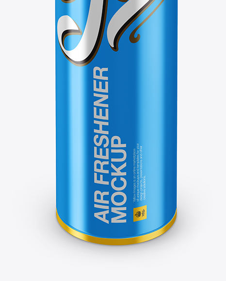Download Glossy Metallic Air Freshener Bottle Mockup - High-Angle Shot in Bottle Mockups on Yellow Images ...