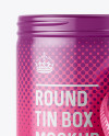 Download 100ml Open Round Tin Box with Glossy Finish Mockup - Front ... Yellowimages Mockups
