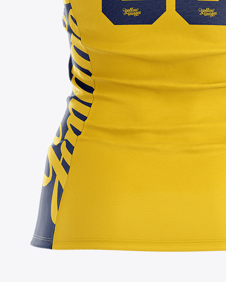 Download Women's Volleyball Jersey Mockup - Back View in Apparel Mockups on Yellow Images Object Mockups