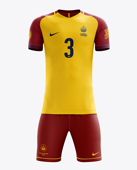 Download Men's Full Soccer Team Kit mockup (Front View) in Apparel ...