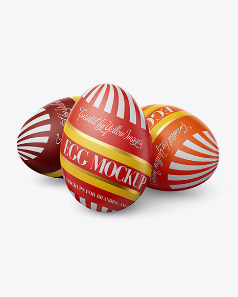 Download Three Eggs Mockup in Object Mockups on Yellow Images ...