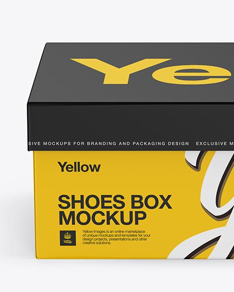 Download Paper Shoes Box Mockup - Front View (High-Angle Shot) in ...
