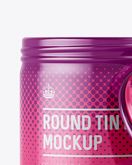 Download 50ml Open Round Tin Box with Glossy Finish Mockup - Front ... Yellowimages Mockups