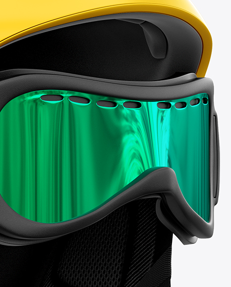 Download Ski Helmet With Goggles Mockup - Right Half Side View in Apparel Mockups on Yellow Images Object ...