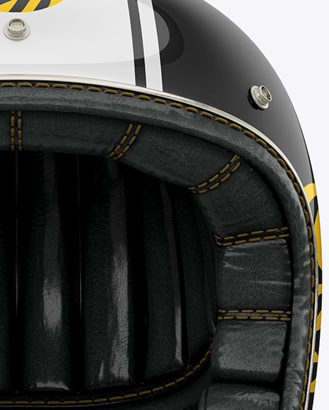 Download Vintage Motorcycle Helmet Mockup - Front View in Apparel Mockups on Yellow Images Object Mockups