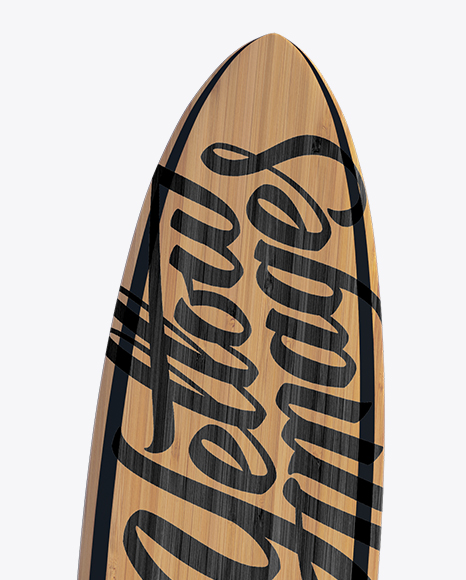 Download Free Wooden Surfboard In Sand Mockup Front View In Object Mockups On PSD Mockups