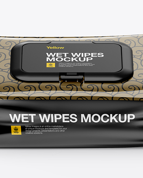 Download Wet Wipes Pack With Plastic Cap Mockup (High-Angle Shot ...