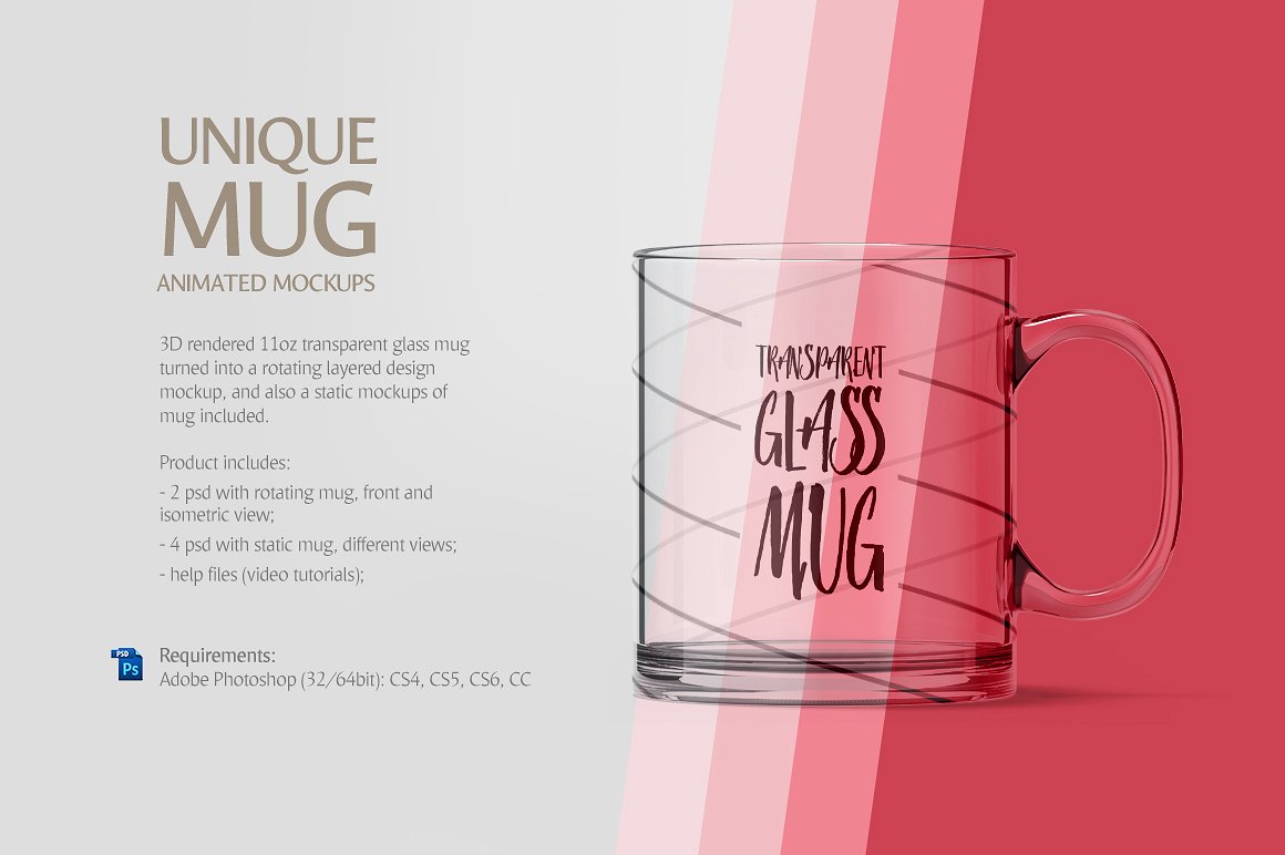Download Glass Mug Animated Mockup in Stationery Mockups on Yellow ...