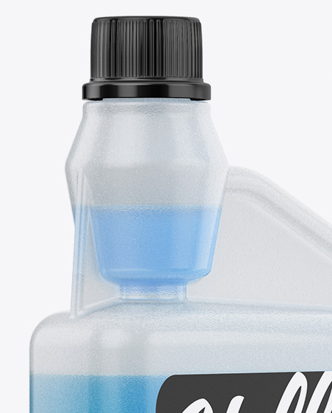 Plastic Dosing Bottle with Liquid Mockup - Half Side View in Bottle