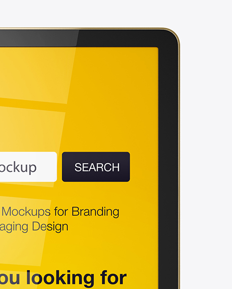 Download Digital Lcd Display Mockup Front View In Indoor Advertising Mockups On Yellow Images Object Mockups PSD Mockup Templates