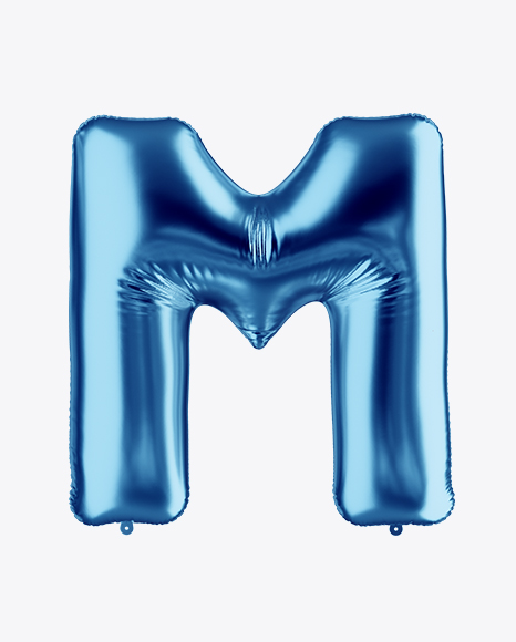 Letter M Foil Balloon Mockup in Object Mockups on Yellow Images Object