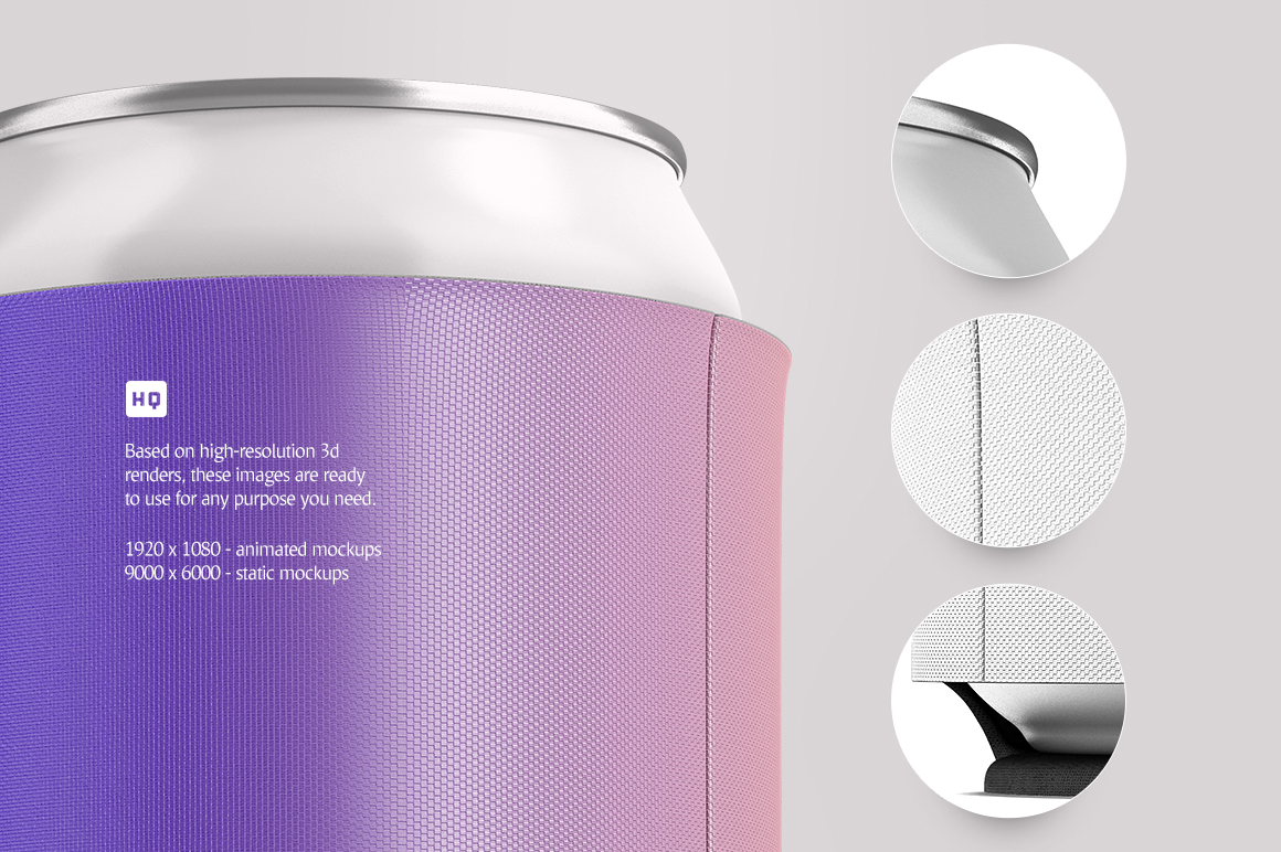 Download Can Koozie Animated Mockup in Packaging Mockups on Yellow ...