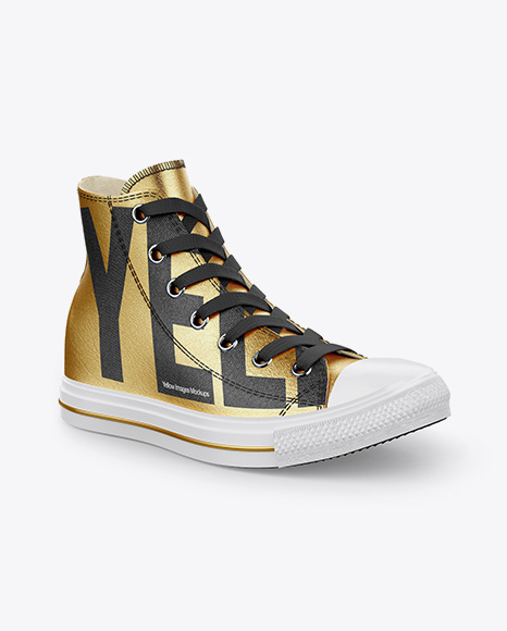 High-Top Canvas Sneaker Mockup - Half Side View in Apparel ...