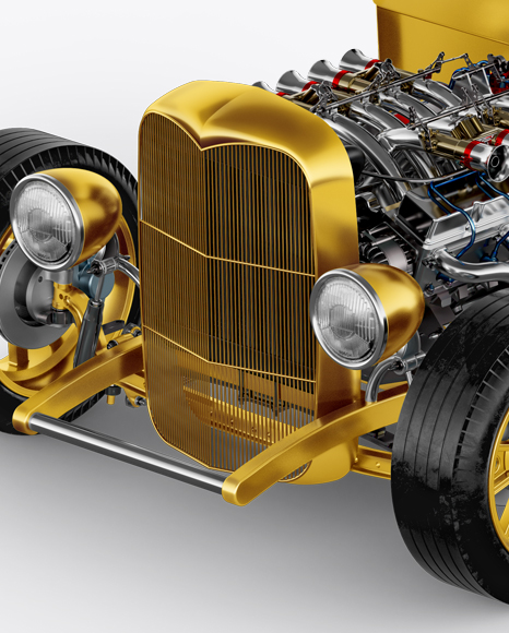 Download Metallic Hot Rod Mockup - Half Side View (High-Angle Shot ... Yellowimages Mockups