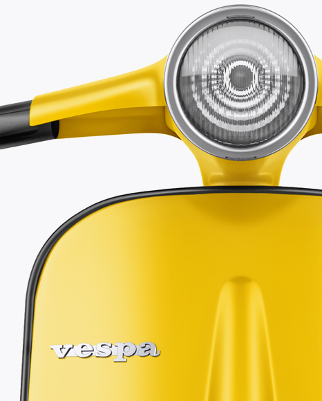 Vespa Scooter Mockup - Front View in Vehicle Mockups on Yellow Images