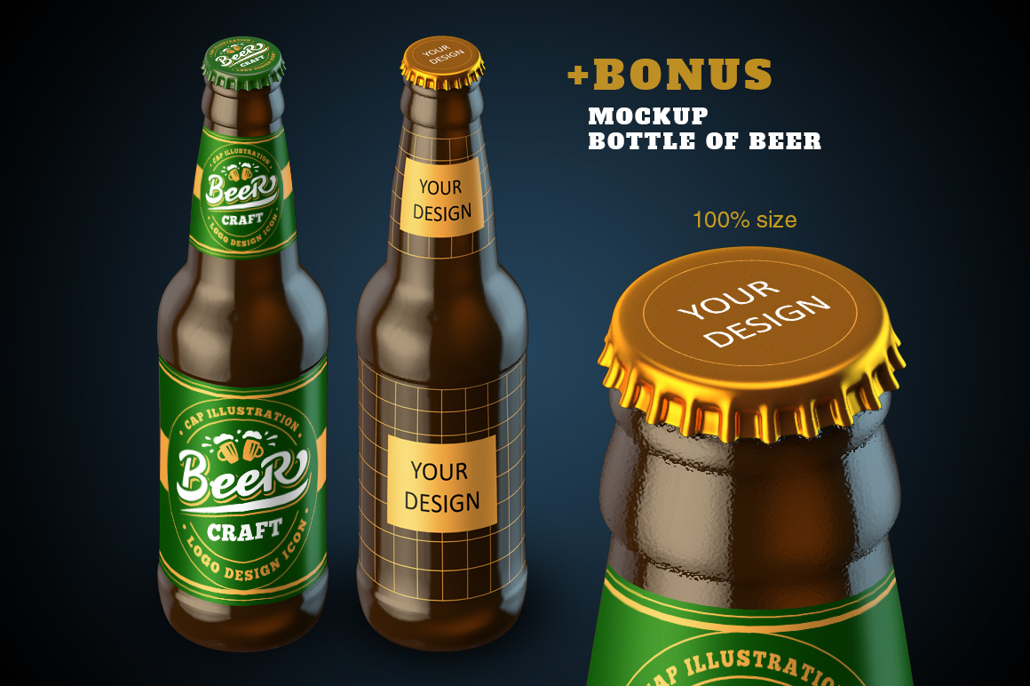 Beer logo set. + mockup in Logo Templates on Yellow Images Creative Store